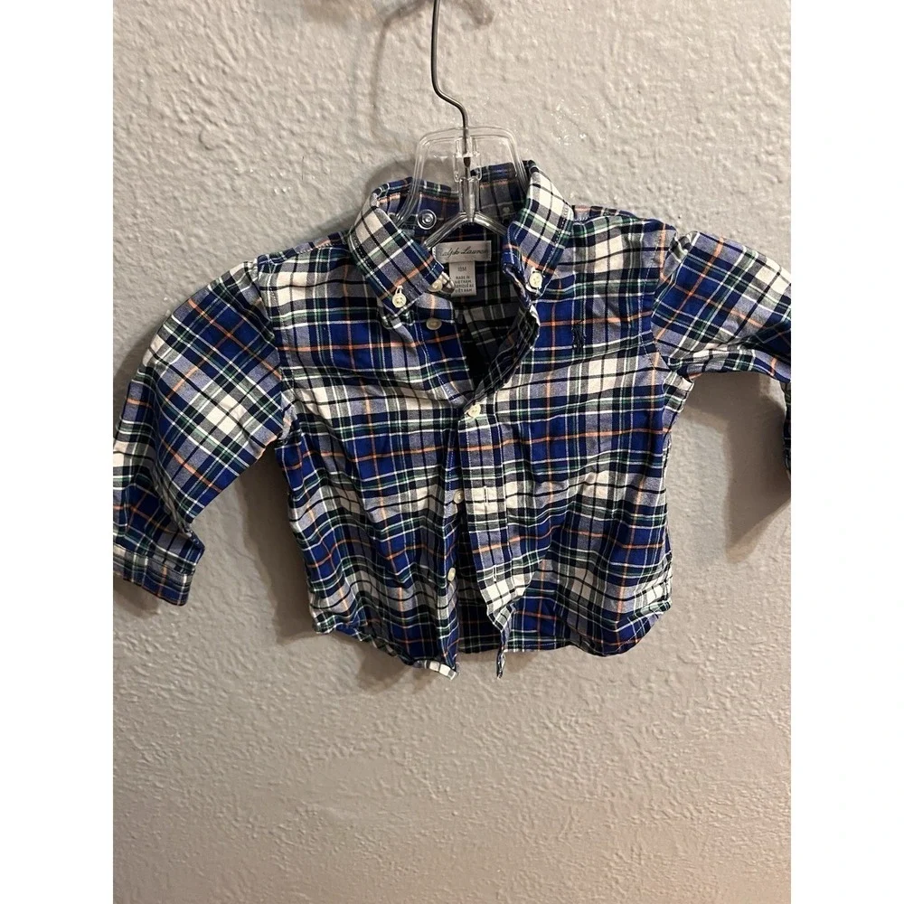 Baby Boys Size 18 Months Plaid Button Down‎ Shirt Ralph Lauren